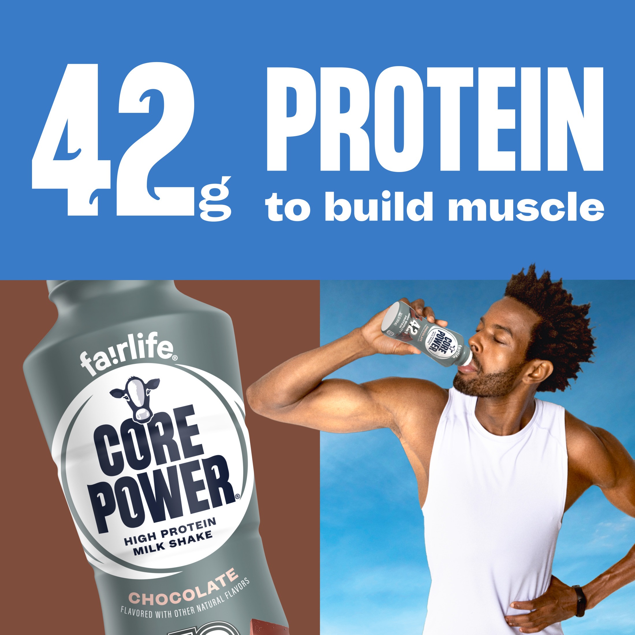 Alternative view of Core Power High Protein Shake, Chocolate, 42g Bottle, 14 fl oz