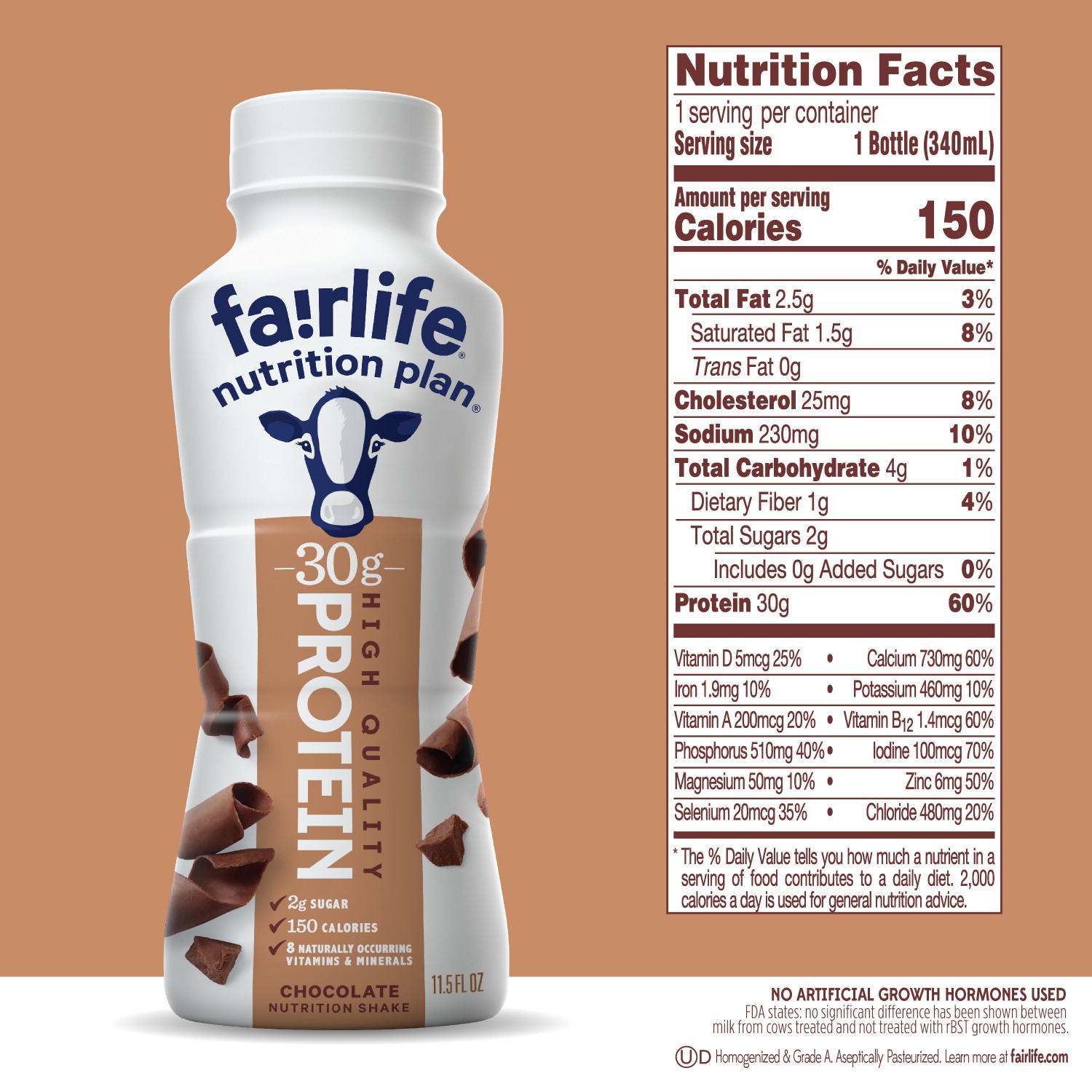 Alternative view of Fairlife Nutrition Plan Chocolate 30g Protein Shake 11.5 fl oz 12 Pack